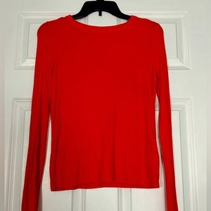 SO - red orange ribbed long sleeve shirt